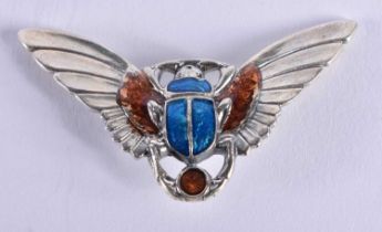 A Silver and Enamel Beetle Brooch. Stamped Sterling. 5.2 cm x 2.7cm, weight 9.2g