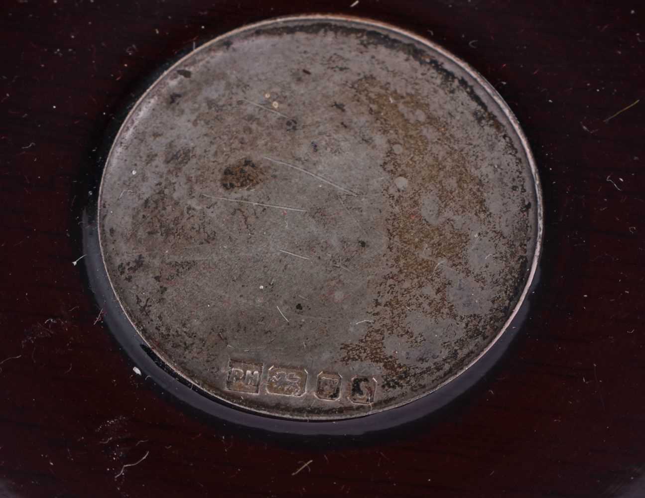 A Treen Bowl and Cover and a Treen Coaster by Piers Hart both with vacant Silver Cartouche both - Image 3 of 4