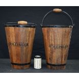 A pair of wooden Champagne buckets 40 cm.(2)