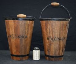A pair of wooden Champagne buckets 40 cm.(2)