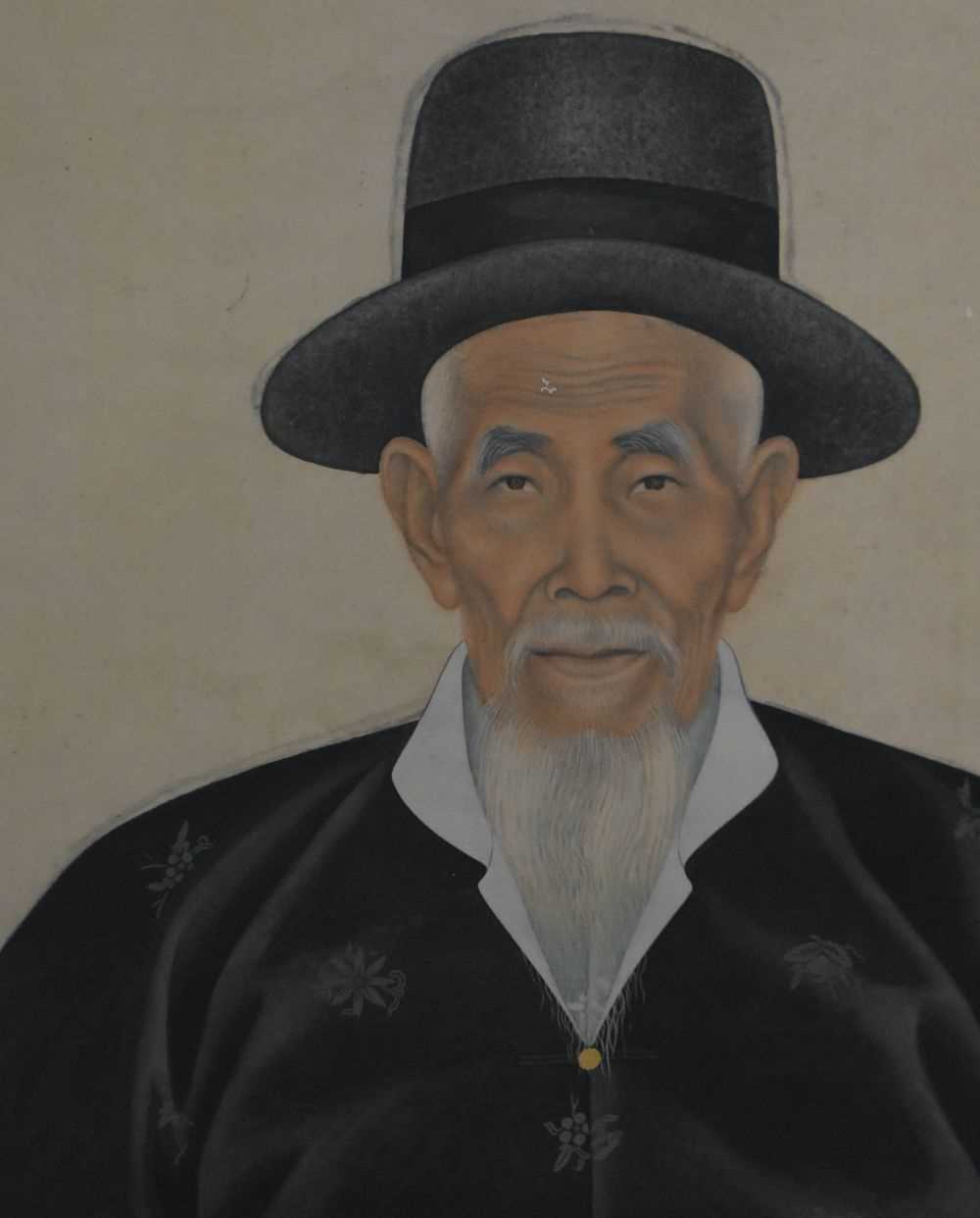 Chinese School (19th Century) Watercolour, Ancestral scroll. 185 cm x 95 cm. - Image 2 of 5