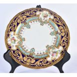 Royal Crown Derby Judge Gary service entrée plate with initial ‘G’, highly gilt by George