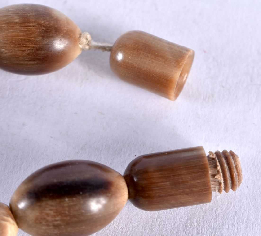 A Carved Horn Bead Necklace. 80cm long. Largest Bead 20mm, weight 106g - Image 5 of 8