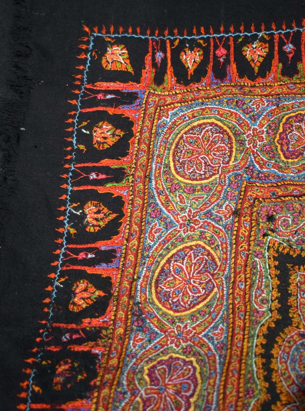 A 19th Century embroidered Kashmir square shawl 230 x 180 cm - Image 4 of 10