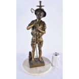 French School (C1900) Bronze, Standing boy, marble base. 50 cm high.