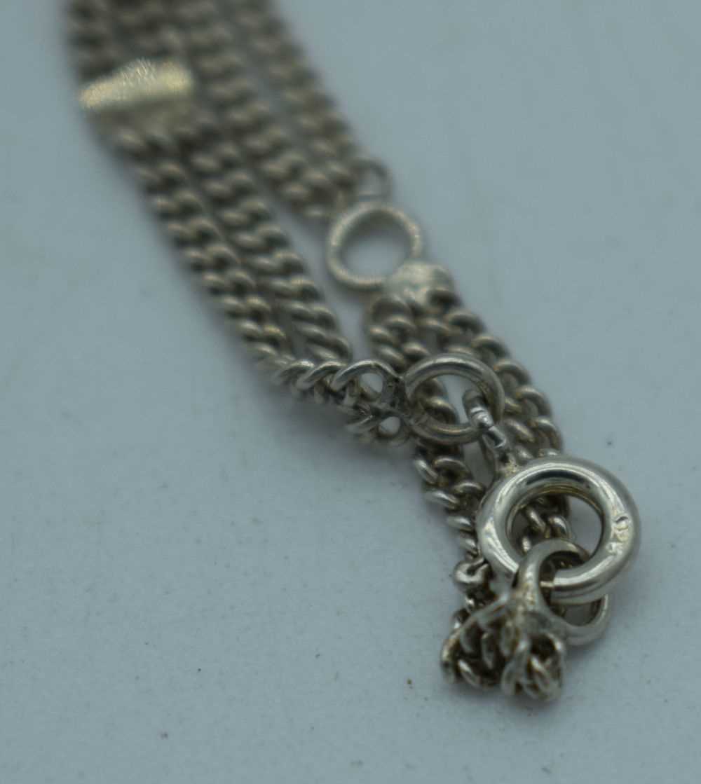 A SILVER NECKLACE. 14 grams. Chain 47 cm long, pendant 5.25cm x 3 cm. - Image 3 of 3