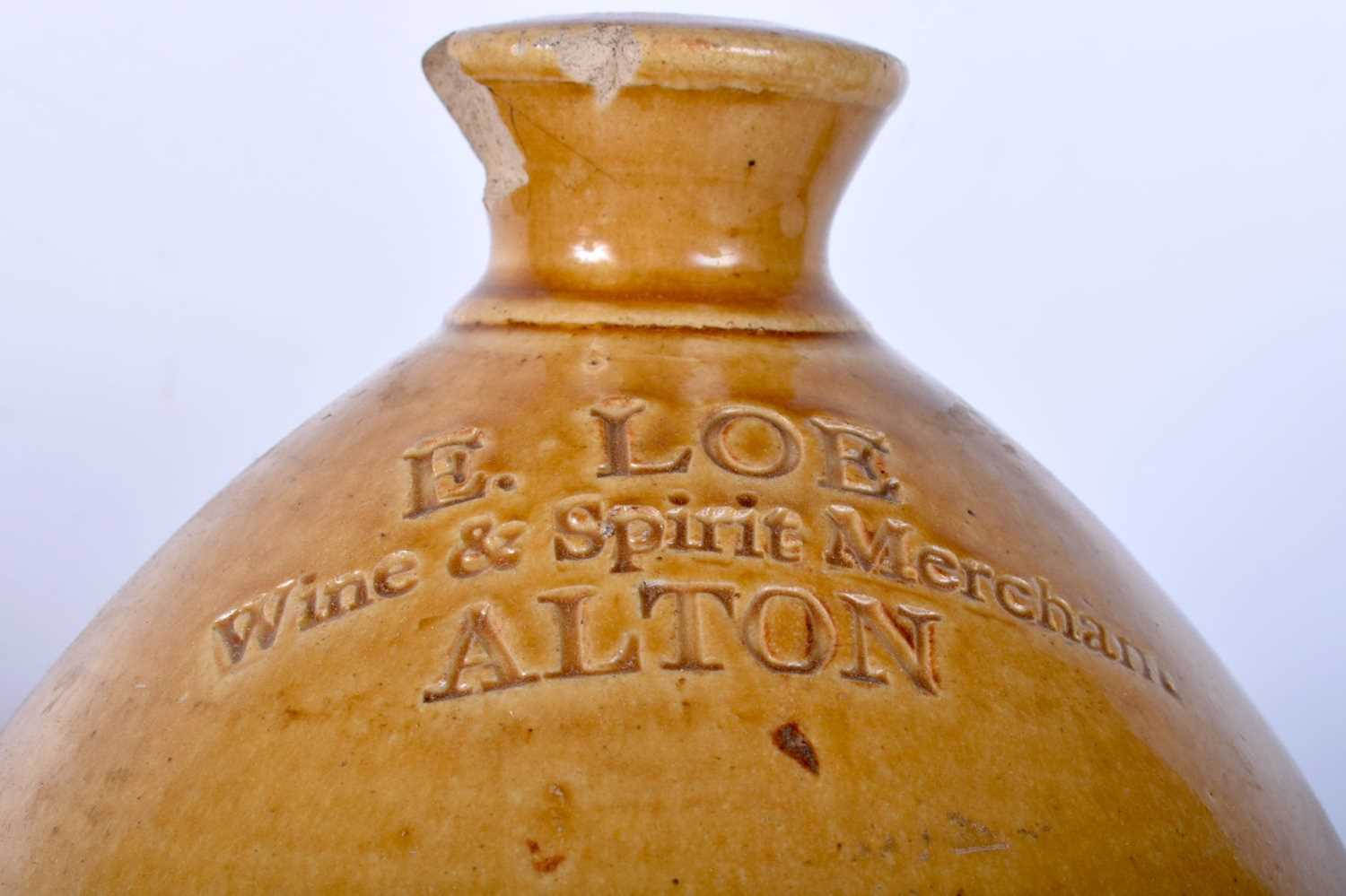 A small brass bound wooden wine barrel on a fitted stand together with a E Loe stoneware flagon 30 x - Image 4 of 10