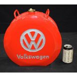 A Red enamelled metal VW Volkswagen can 37 x 35 cm