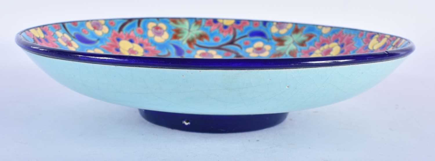 A FRENCH LONGWY POTTERY ENAMELLED CIRCULAR DISH together with a tin glazed faience box. Largest 21 - Image 3 of 7