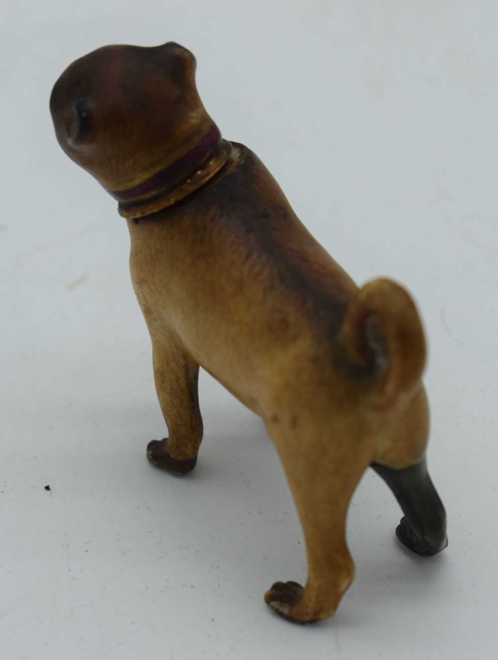 A VERY RARE ANTIQUE MEISSEN PORCELAIN PUG DOG SCENT BOTTLE AND STOPPER. 35 grams. 5.5 cm x 5.25cm. - Image 3 of 4