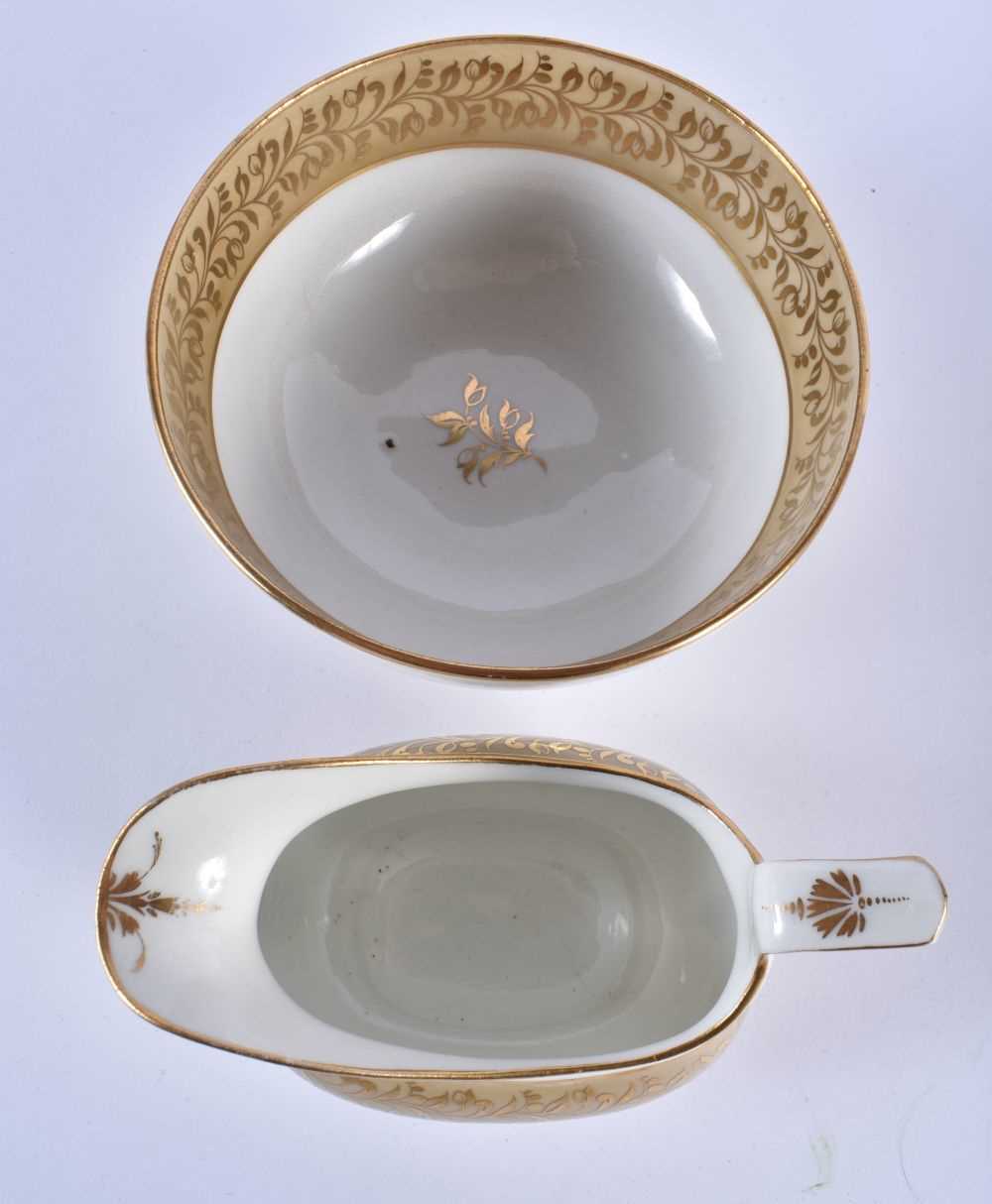 A LATE 18TH/19TH CENTURY CHAMBERLAINS WORCESTER GILT PAINTED TEAWARES. Largest 8 cm x 15 cm. (qty) - Image 9 of 13