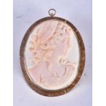 An Antique Gold Mounted Cameo Brooch / Pendant in the Classical Style. 4.5 cm x 3.7cm, weight 13.5g