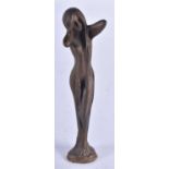 A Bronze figure of a Nude Female in the Art Nouveau Style. 11.1cm x 2.9cm x 2.3 cm, weight 103g