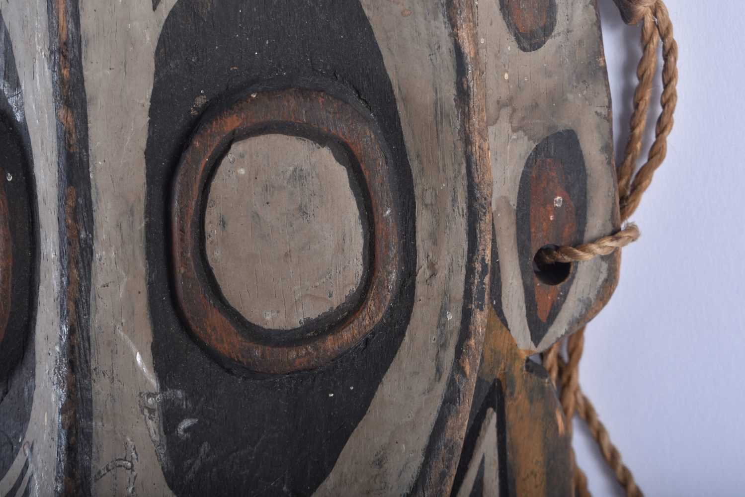 A PAPUA NEW GUINEA SEPIK RIVER TRIBAL WOOD MASK. 42 cm x 18cm. - Image 2 of 4