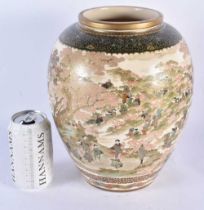 A LARGE LATE 19TH CENTURY JAPANESE MEIJI PERIOD SATSUMA VASE painted with extensive figures within