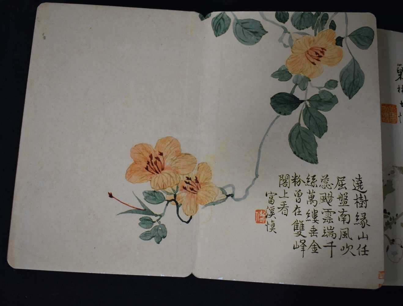 A Chinese folding book of watercolours 28 x 18 cm - Image 5 of 10