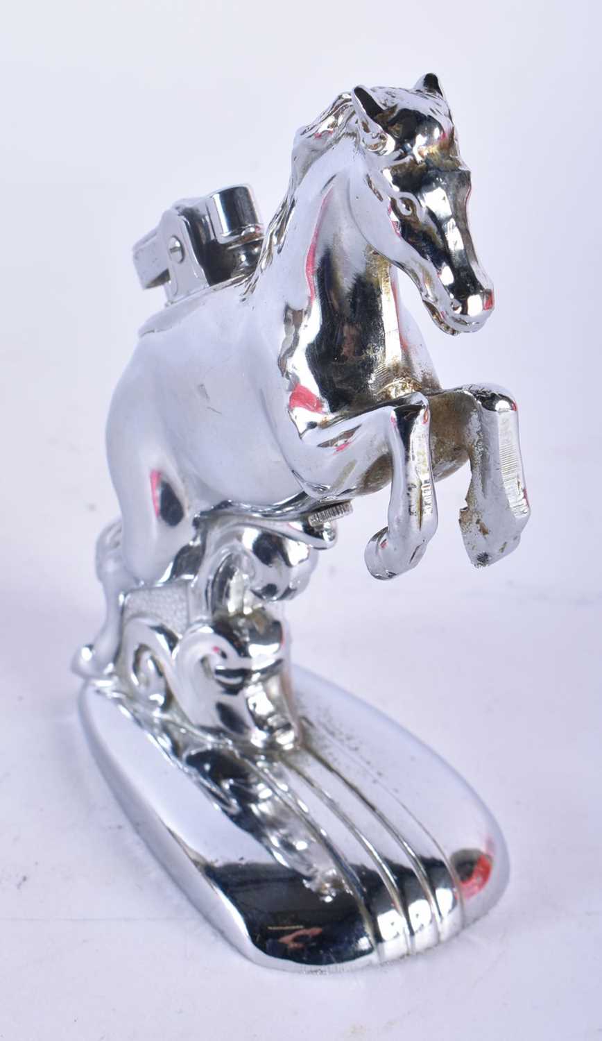 AN UNUSUAL NOVELTY MARITIME CRUET SET together with a rare horse lighter. Largest 18cm wide. (2) - Image 5 of 5