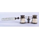 A PAIR OF MOTHER OF PEARL OPERA GLASSES. 18cm x 7 cm.