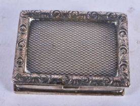 A Silver Pill Box With engine turned decoration and gilt interior by John Charles Lowe, hallmarked