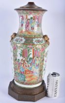 A LARGE 19TH CENTURY CHINESE FAMILLE ROSE PORCELAIN LAMP Qing. 46 cm x 18cm.
