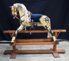 A Vintage wooden rocking horse 82 x 100 cm.