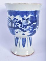 A CHINESE BLUE AND WHITE PORCELAIN VASE 20th Century. 18cm x 13 cm.