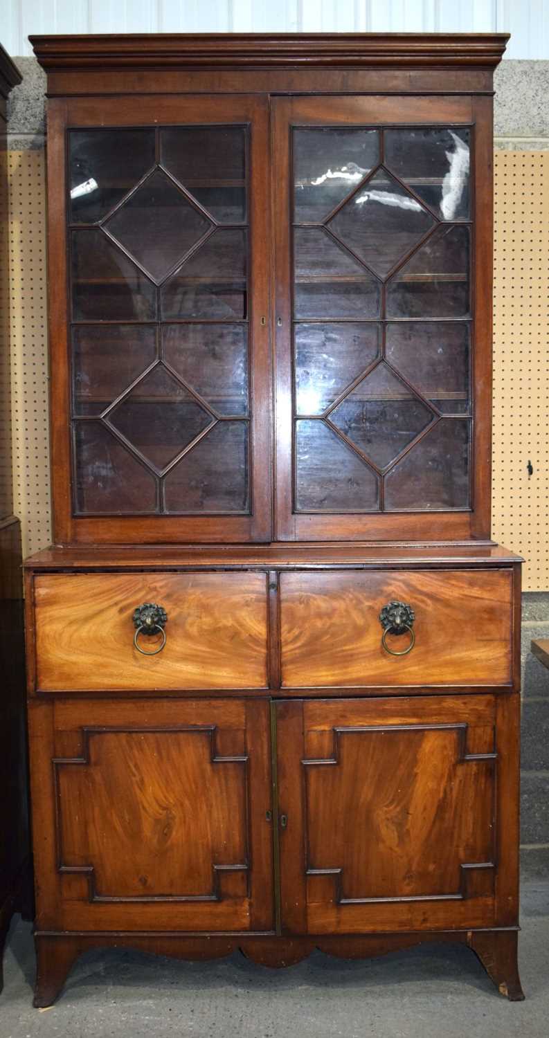 A Georgian Mahogany Secretaire glazed bookcase 230 x 115 x 55 cm. - Image 2 of 16