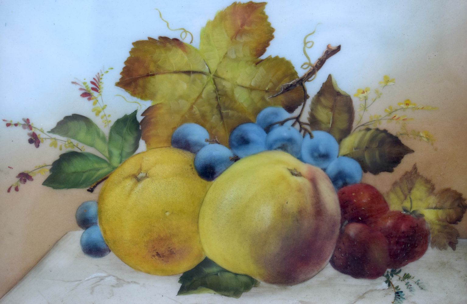 William Rayworth (c.1852–1908) Framed oil on porcelain still life study of fruit 16 x 21 cm. - Image 6 of 8