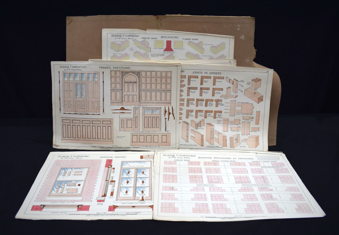 A folio of Building construction Architects plans and coloured plates by Professor Henry Adams 47 x - Bild 5 aus 5