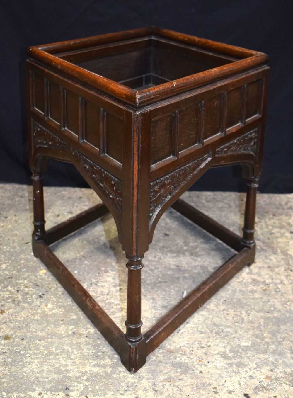 An unusual 19th Century Rhombus shaped carved mahogany planter 57 x 104 x 60 cm - Image 4 of 8