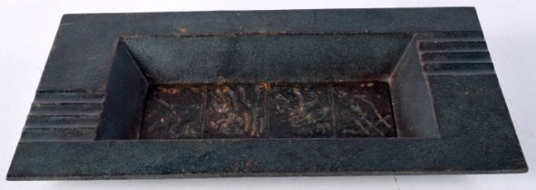 A Japanese Taisho period bronze dish 3 x 27 x 13.5 cm