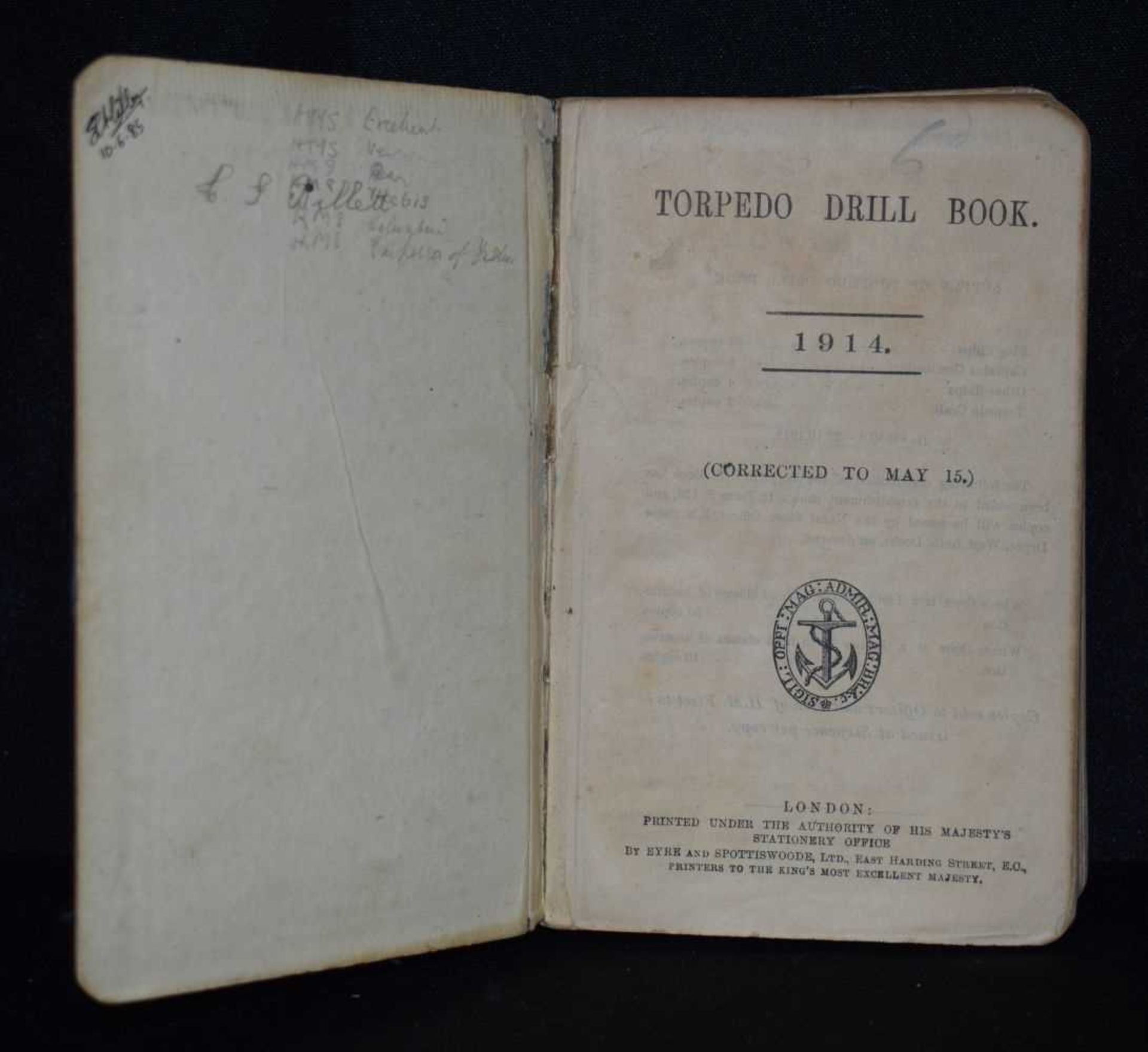 A collection of early 20th Century Naval Gunnery drill books 1913 two volumes, 1909 and a Torpedo - Image 4 of 6