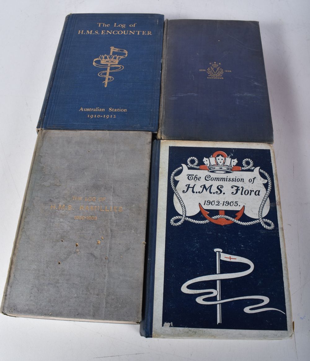 A collection from "The Log series" books HMS Ramillies,Flora and Victorious 3 x 19 x 13 cm. (4) - Image 8 of 12