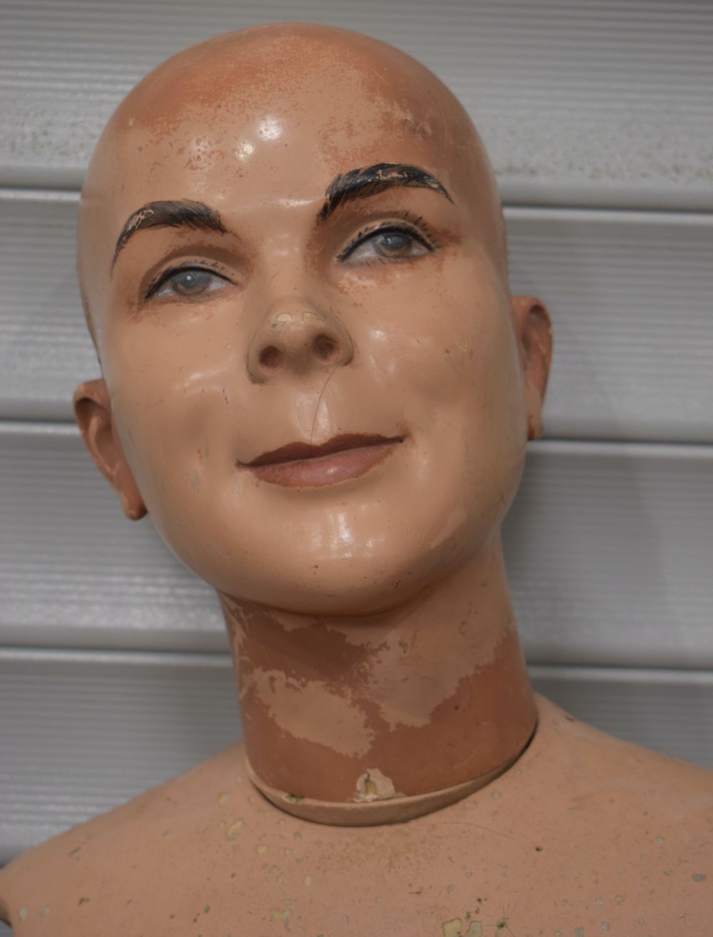 A Vintage wooden and Resin Mannequin with makers name to underneath of head 158 x 42 - Image 8 of 8