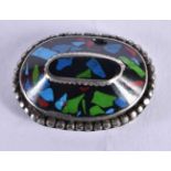 Tribal Mosaic Enamel Buckle. 3.4cm x 2.5 cm, weight 11.02g