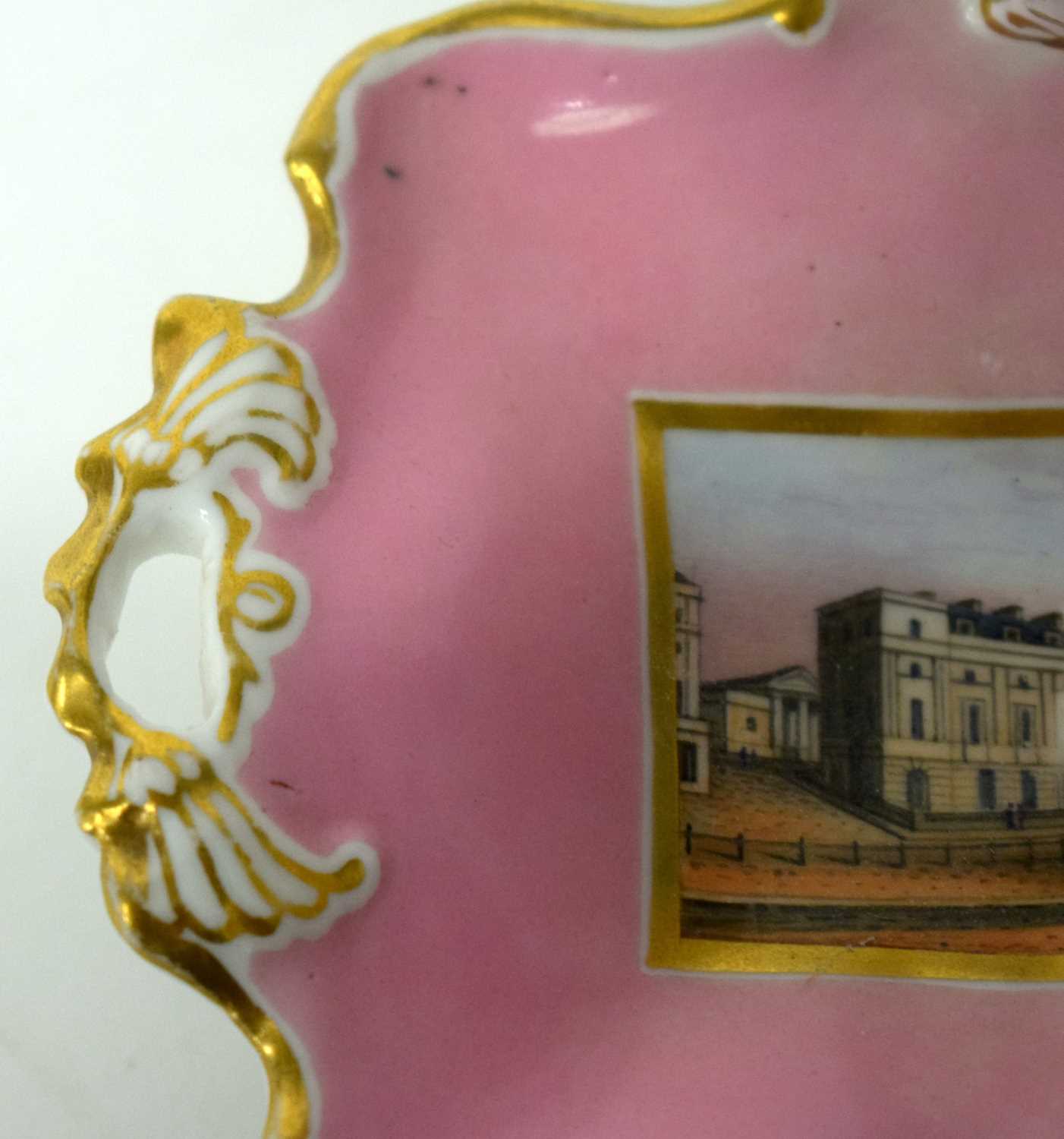 TWO EARLY 19TH CENTURY DOE & ROGERS WORCESTER PORCELAIN WARES formed as an inkwell and pink - Image 10 of 15