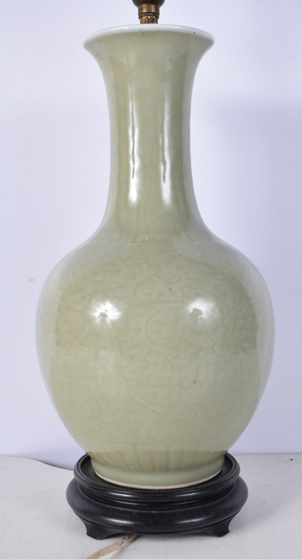 A Chinese Porcelain Celadon lamp base 34 cm. - Image 4 of 4