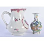 AN 18TH CENTURY CHINESE EXPORT FAMILLE ROSE JUG Qianlong, together with a Qing canton famille rose