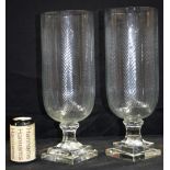 A pair of cut glass storm lamps 40 cm (2)