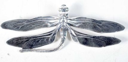 A Silver Dragonfly Brooch. Stamped Sterling, 9.5 cm x 4cm, weight 21.9g