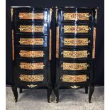 A pair of Boulle style 5 draw ormolu mounted chests 106 x 50 x 39 cm (2)