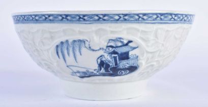 Liverpool, Philip Christian and Co., moulded bowl with rococo panels edged with scrollwork and