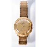 A Vintage 14 Carat Gold Cased Omega Watch with Expanding Strap. Dial 3.3 cm incl crown. Running