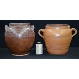 Two large Earthenware Jardinieres largest 30cm (2).