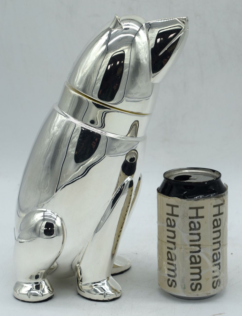 A silver plated Polar bear cocktail shaker 26cm.