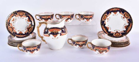 Royal Crown Derby composite part tea service painted with imari pattern 5747 comprising six cups,