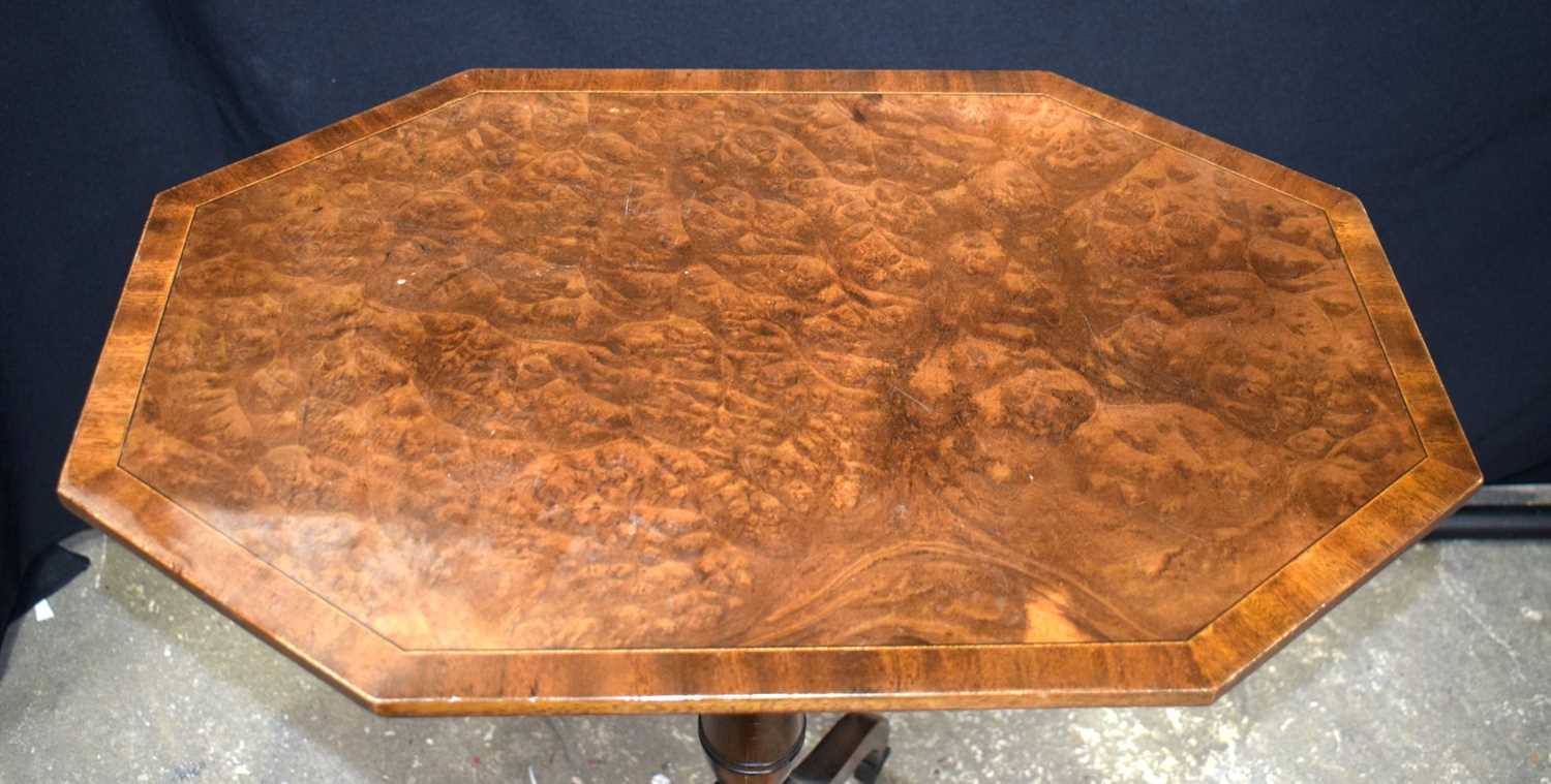 A mahogany and Burr wood tilt top side table 71 x 59 x 39 cm. - Image 3 of 8