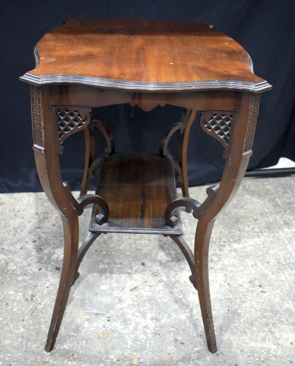 A Mahogany two tier hall table with a William Whitely label to underneath 68 x 70 c - Image 2 of 8