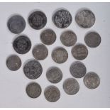 A Collection of Silver Coins incl Crowns, Half Crowns etc (19).