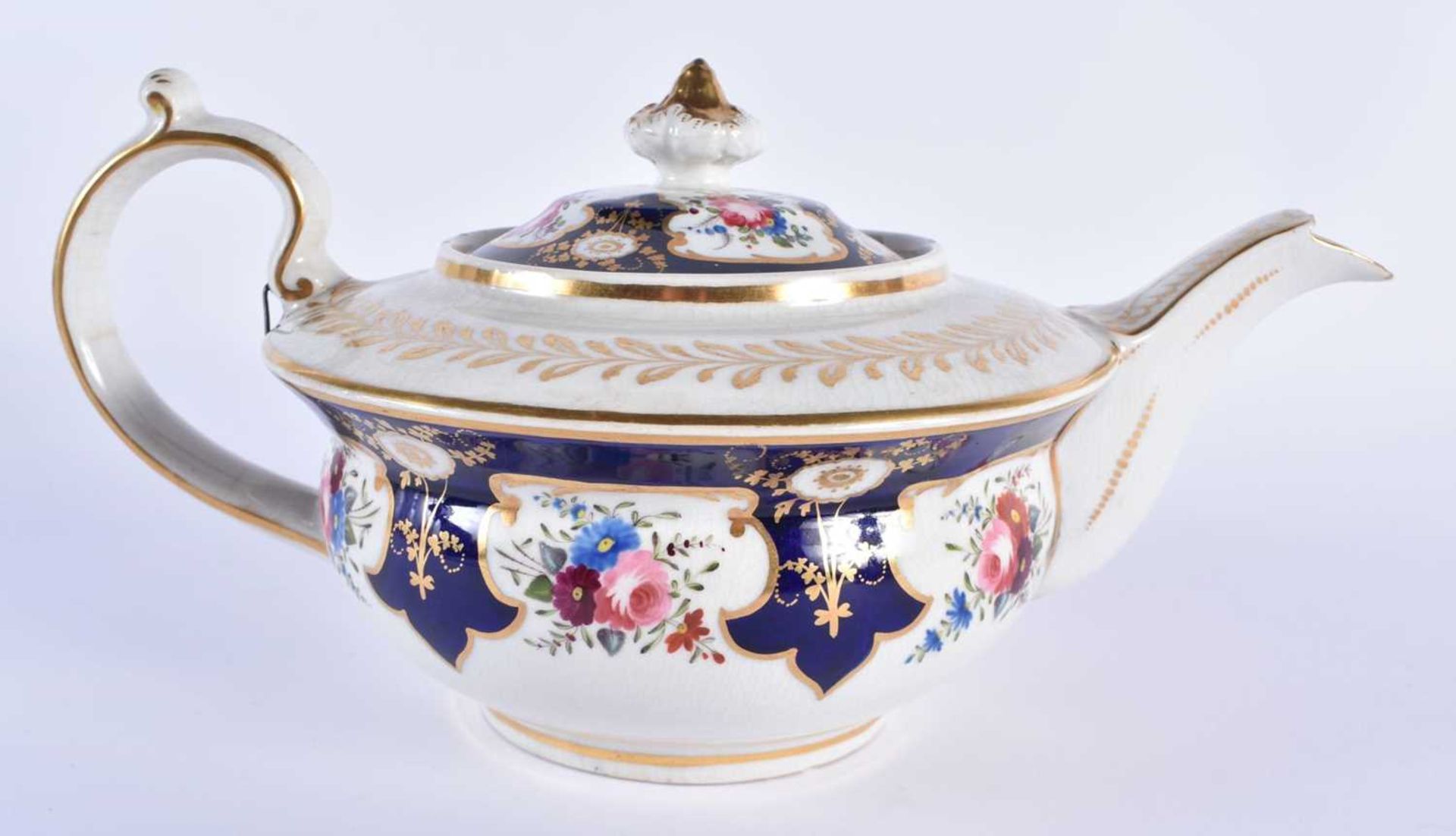 A COLLECTION OF EARLY 19TH CENTURY ENGLISH PORCELAIN TEAWARES in various forms and sizes. Largest 14 - Image 10 of 47